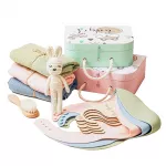Baby Bath Gift Set - 100% Cotton Towel, Silicone Bib, Bath Brush &Amp; Bunny Puppet 5 B085Cb89478871Cff18D357C724E5574.Webp
