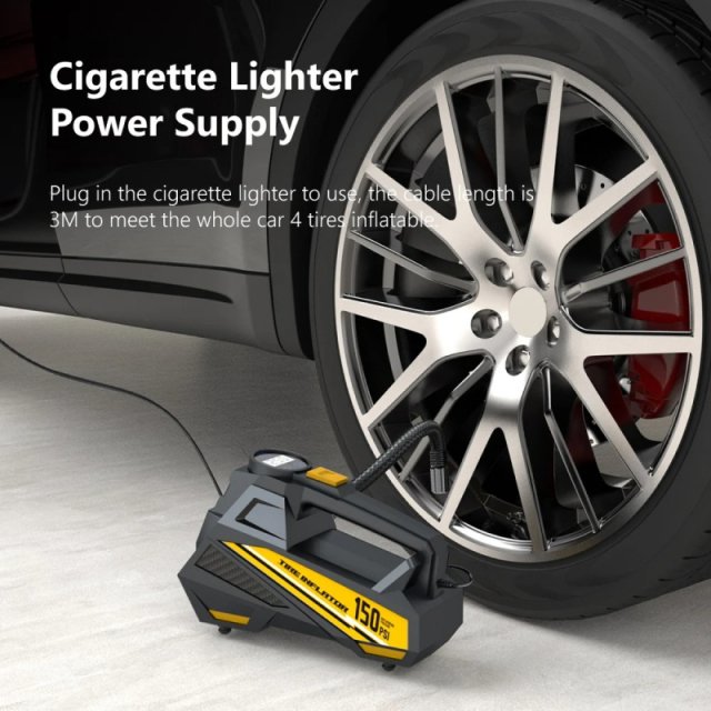 Portable 12V 150PSI Car Air Pump with LED Light - Image 3