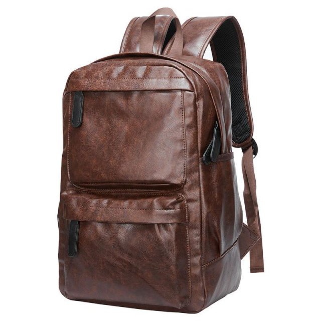 Brown Leather Backpack for Men