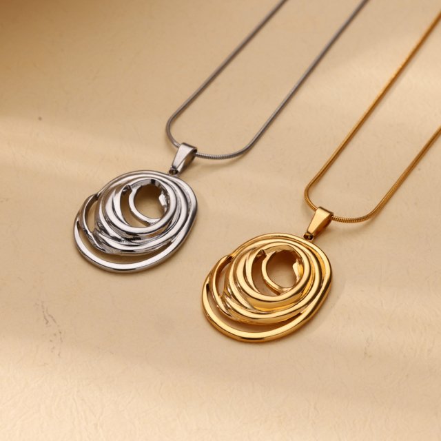 Infinity Oval Pendant Necklace - Simple Gold Charm Choker for Women - Image 5