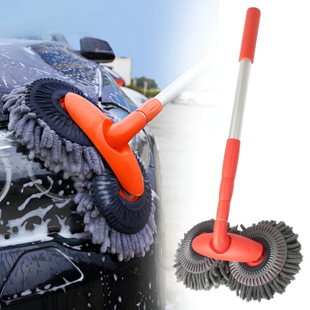 Rotating Double Brush Head Car Wash Mop with Telescopic Handle - Image 6