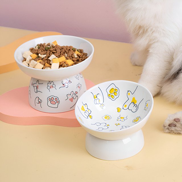 Ergonomic Ceramic Cat Food and Water Bowl with Elevated Design - Image 4