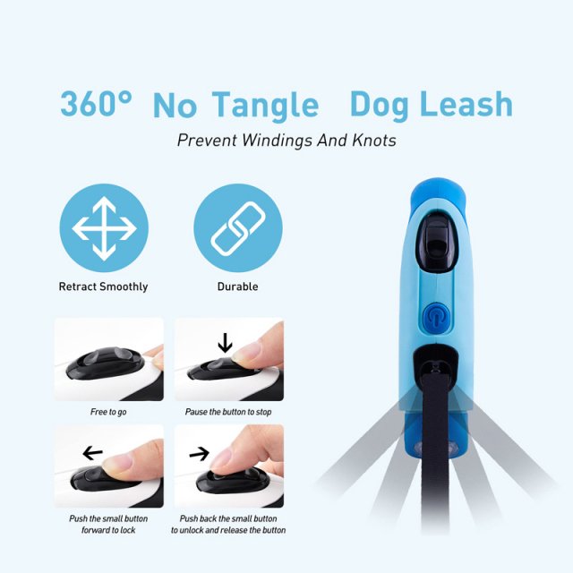 LED Flashlight Retractable Dog Leash with Anti-Slip Grip - Image 3