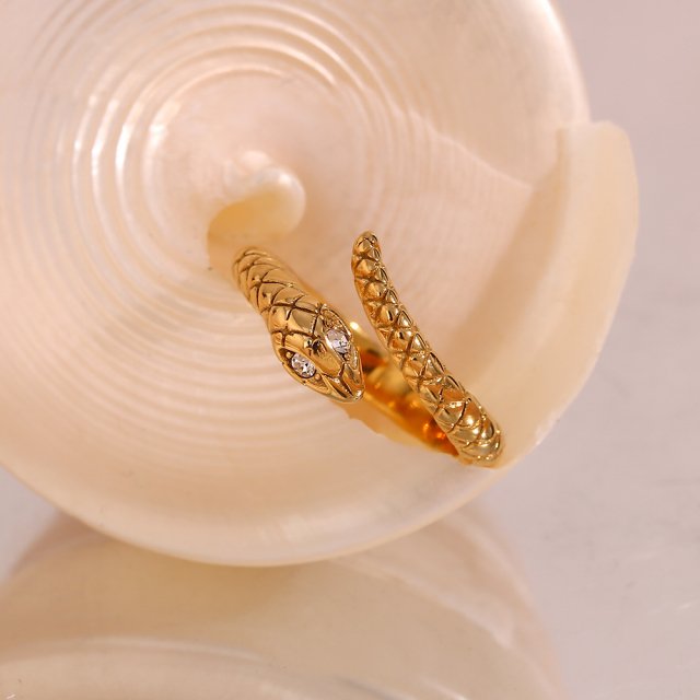 Waterproof Hypoallergenic Crystal Snake Ring - Image 5