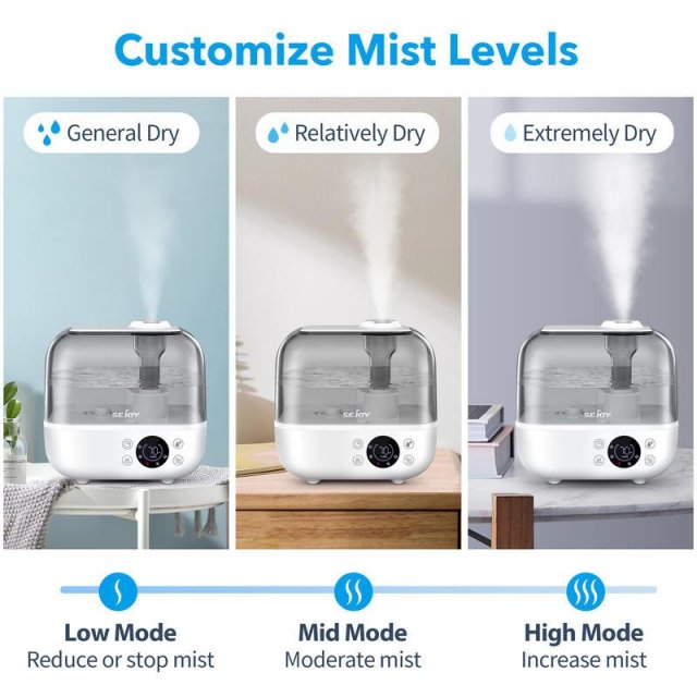 5L Ultrasonic Humidifier for Large Rooms and Bedrooms with Warm & Cool Mist - Image 7