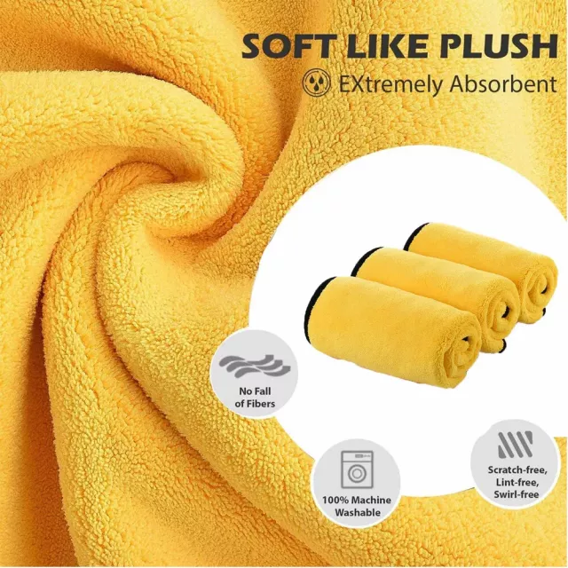 2 Pack Thick Microfiber Car Wash Towels - Image 3