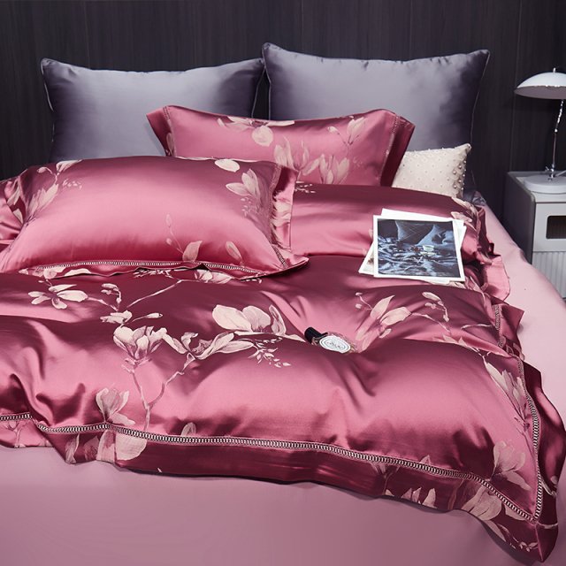 Luxury Mulberry Silk Jacquard Bedding Set - Image 5