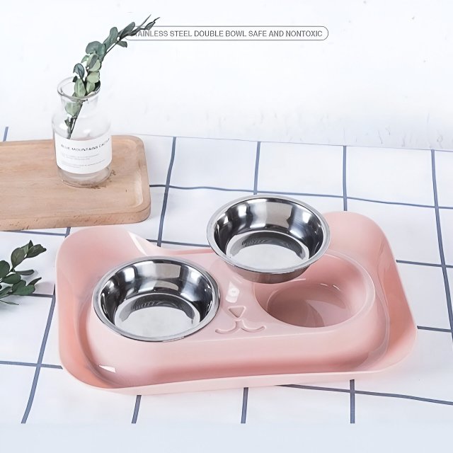 Double Pet Bowls for Dogs and Cats – Stainless Steel Feeding Dish - Image 3