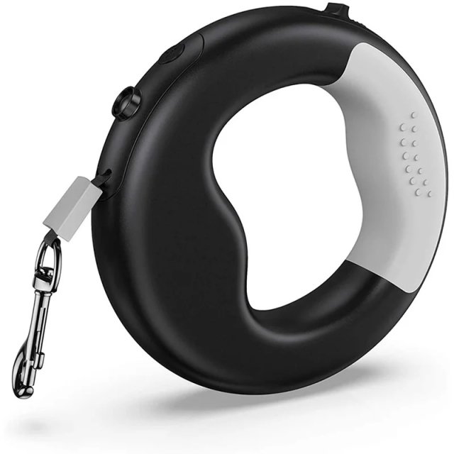 Durable LED Retractable Dog Leash with USB Rechargeable Light & Ergonomic Handle