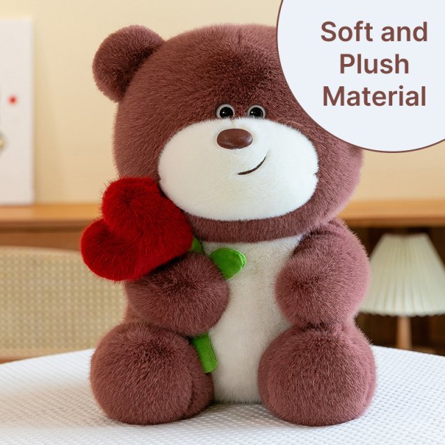 Cute Bear Holding Heart Plush Toy - Image 3