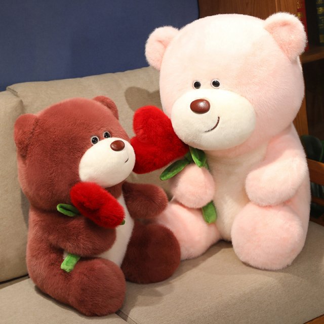 Cute Bear Holding Heart Plush Toy - Image 6