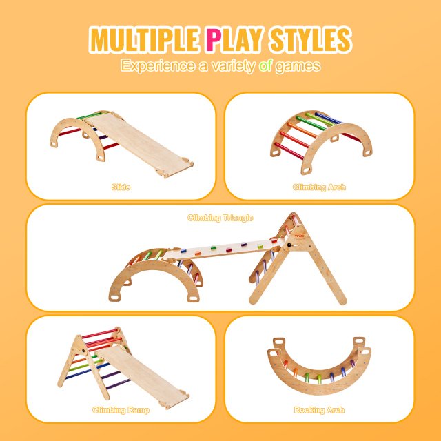 5-in-1 Wooden Pikler Triangle Climbing Set - Image 6