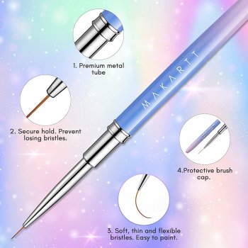Nail Art Liner Brushes Set - 5Pcs Fine Detail Brushes for Gel Polish, French Tips, 3D Nail Art