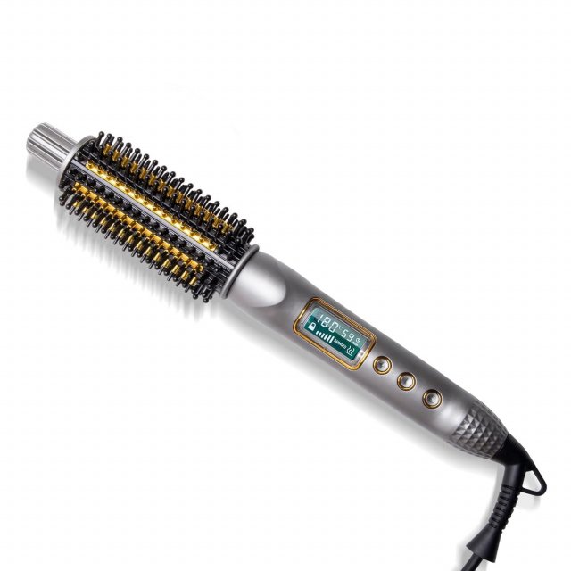 3-in-1 Hair Styler: Curling Iron, Straightener & Heated Brush