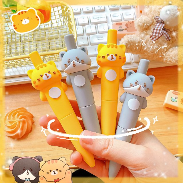 Kawaii Cat Gel Pens - Aesthetic Cute Mini Ballpoint Office and School Stationery - Image 4