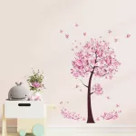 Pink Butterfly Flower Tree Wall Stickers – Vinyl Mural Decals 5 E0E884F785854906730D745B7Dfd6Ab7.Webp