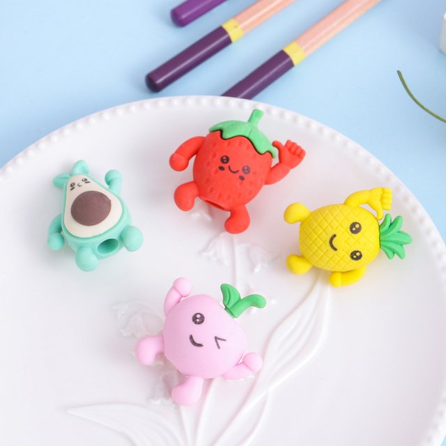 4 Piece Cute Fruit Rubber Eraser Set - Image 6