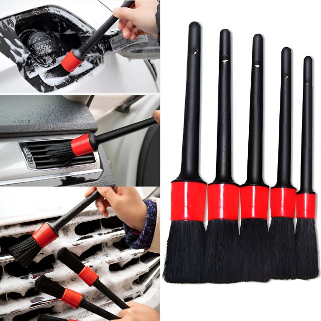 Auto Car Detailing Brush Set - 5pcs Car Washing Kit for Interior & Exterior Cleaning - Image 3