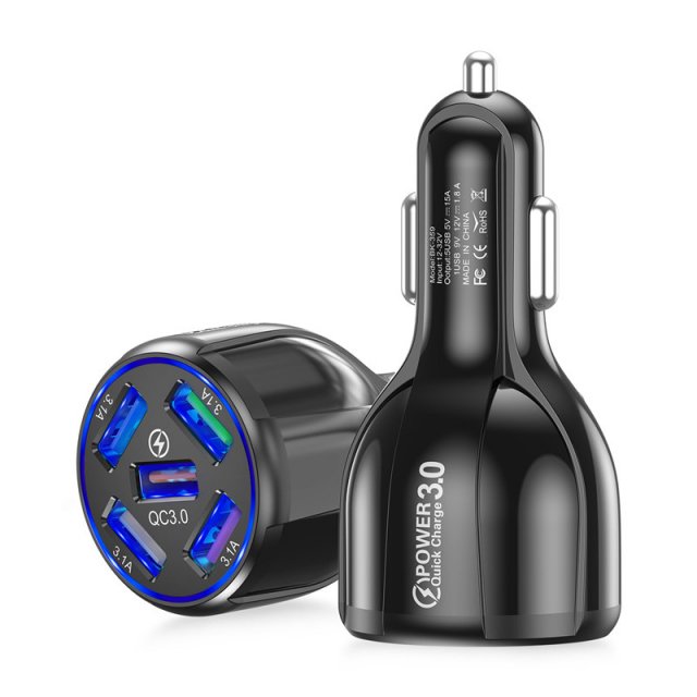 5-Port Fast USB Car Charger