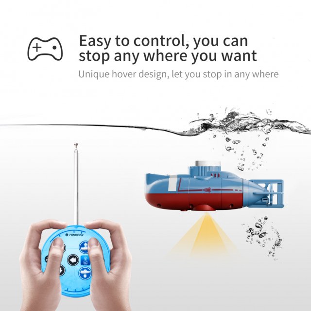 Mini RC Submarine – Waterproof Remote Control Diving Toy - Image 4