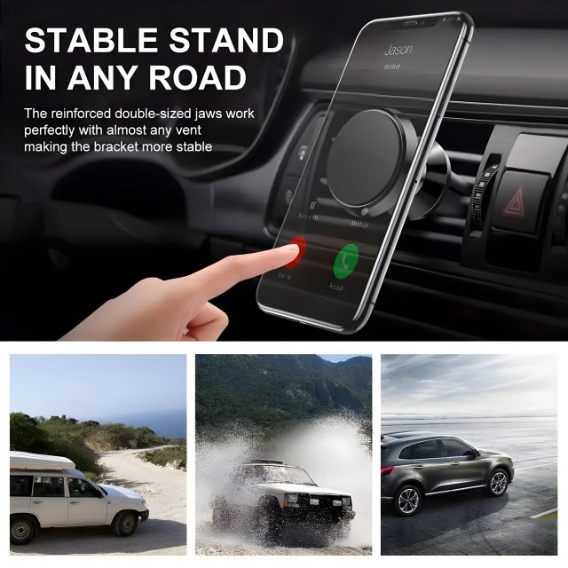 Universal Magnetic Car Phone Holder Stand – 360° Air Vent Mount for GPS & Smartphones - Image 6