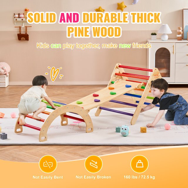 5-in-1 Wooden Pikler Triangle Climbing Set - Image 3