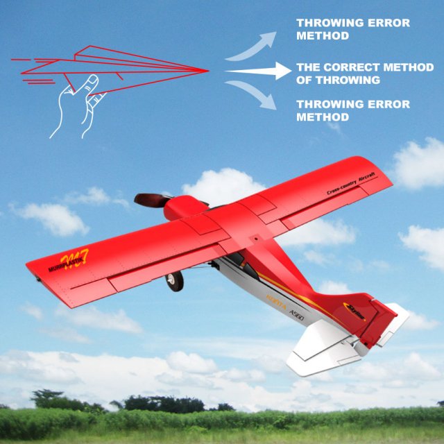 High-Performance A560 Remote Control Airplane with Brushless Motor and LED Lights - Image 4