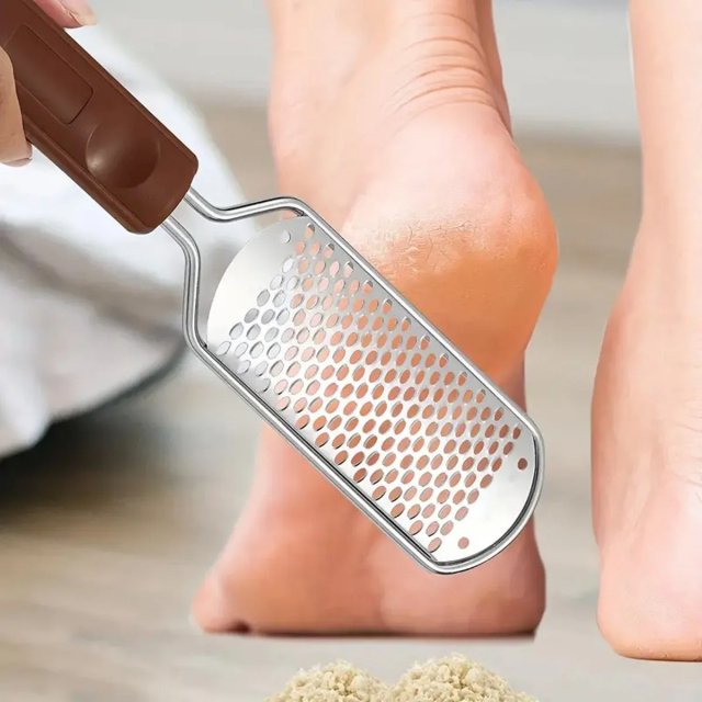 Professional Stainless Steel Foot File - Callus Remover for Dry, Rough Feet