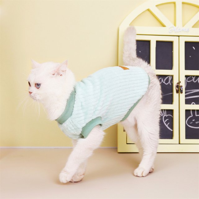 Cozy Fleece Cat Sweater - Autumn & Winter Hoodie for Sphynx, Ragdoll, and Siamese Cats - Image 5