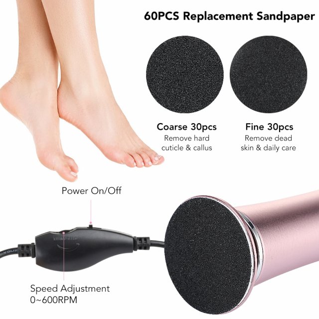 Electric Foot Callus Remover Pedicure Tool with Replacement Sandpaper - Image 4