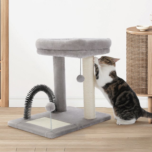 Compact Cat Tree Tower with Natural Sisal Scratch Post and Playful Toys - Image 3