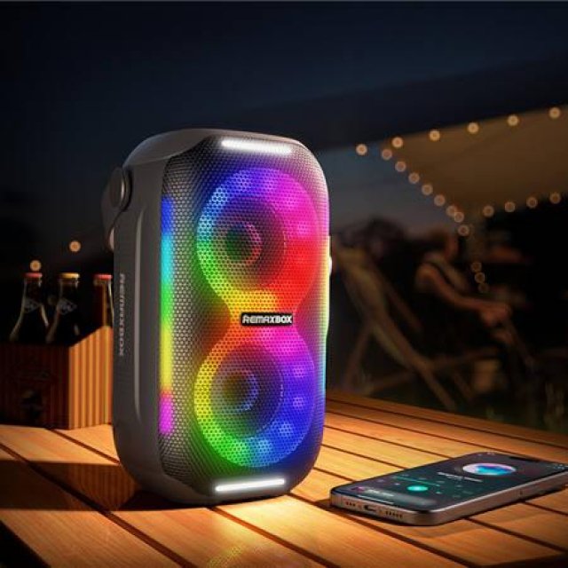 Portable Bluetooth Party Speaker with LED Lights, Waterproof, 20W Power