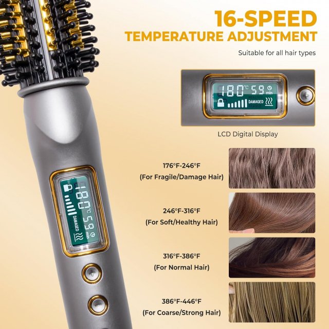 3-in-1 Hair Styler: Curling Iron, Straightener & Heated Brush - Image 4