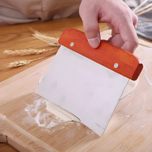 Stainless Steel Pastry Cutter and Dough Scraper with Scale for Baking & Cooking