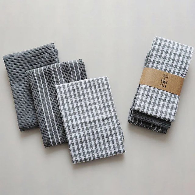 3-Piece Set of 100% Cotton Kitchen Towels - Image 4