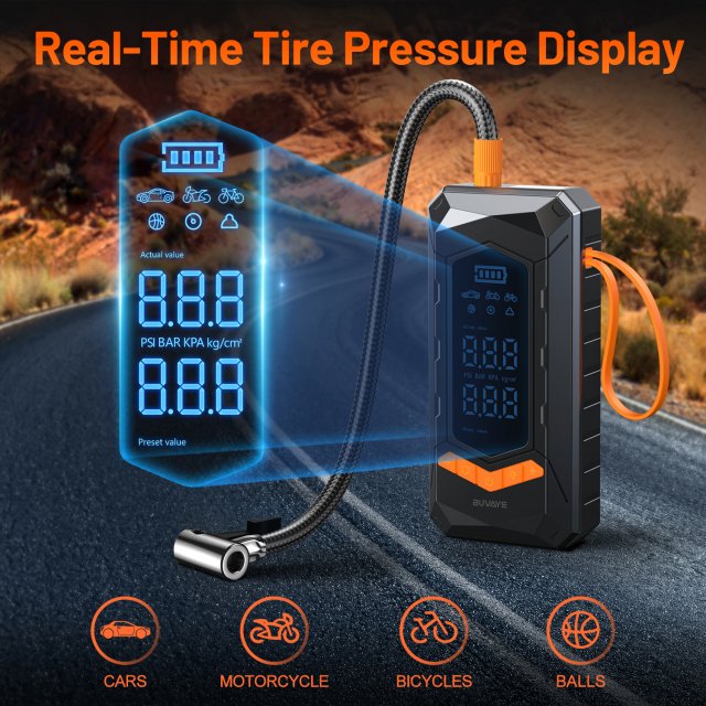 Portable Wired/Wireless Air Pump Car Tire Inflator – 12V with 3M Power Cord - Image 3