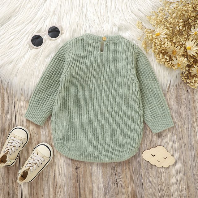 Newborn Knitted Bodysuit Long Sleeve Jumpsuit - Image 3