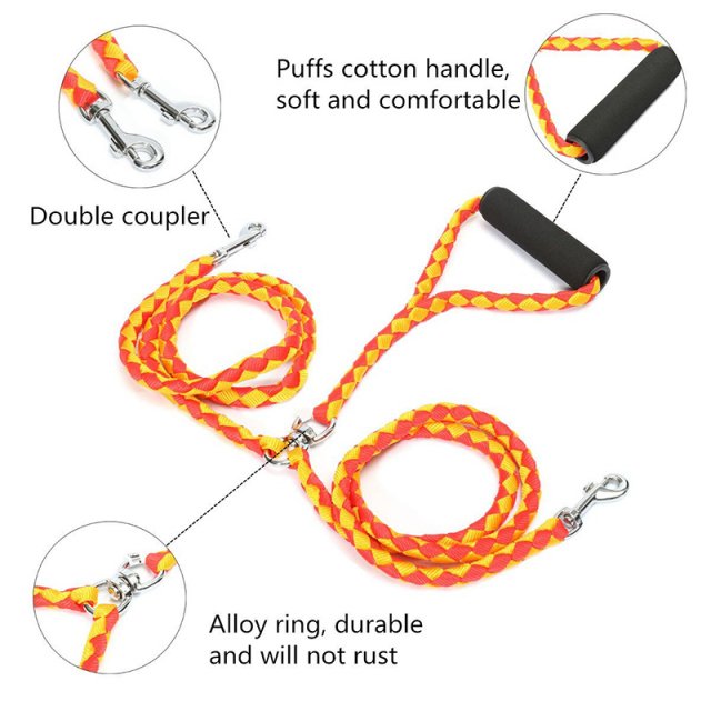 Durable Dual Dog Leash with No-Tangle Coupler & Padded Handle - Image 3