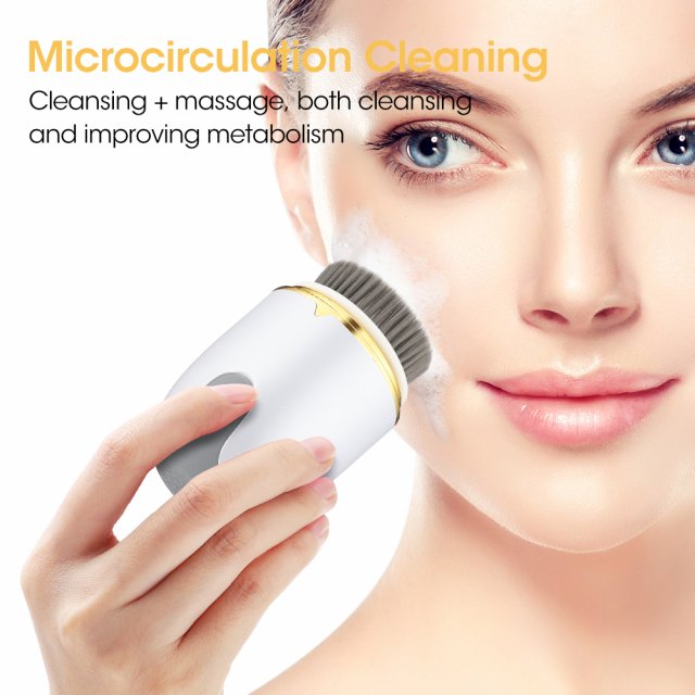 3-in-1 Electric Facial Cleansing Brush – Rotating Waterproof Skin Care Tool - Image 4