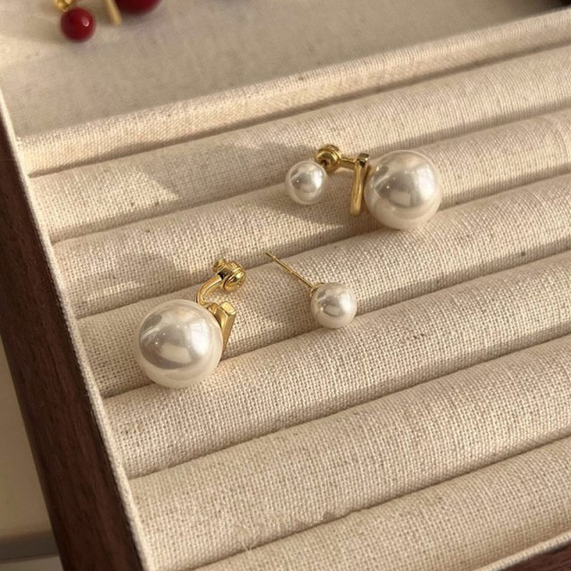 Elegant Double Pearl Drop Earrings – Timeless Sophistication - Image 5