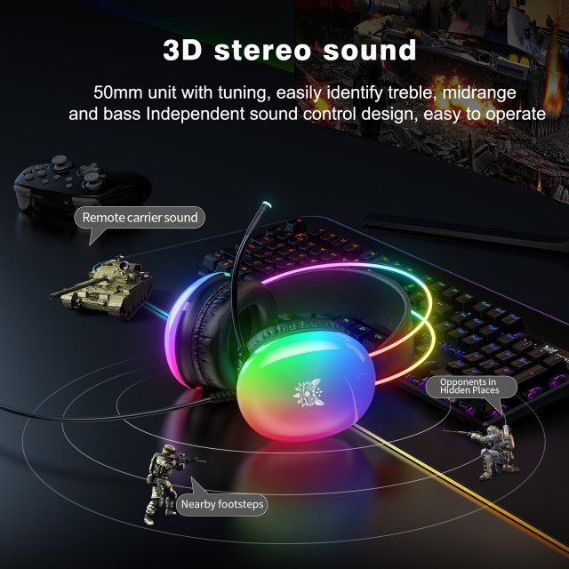 X25 RGB Gaming Headset with Noise-Canceling Microphone, 3.5mm Wired - Image 3