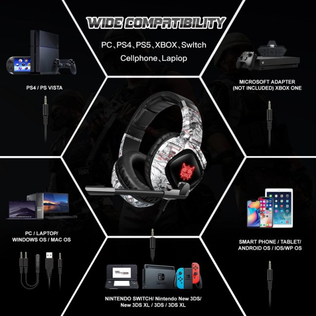 Wired Gaming Headset with LED Light and Noise Canceling Mic - Image 3