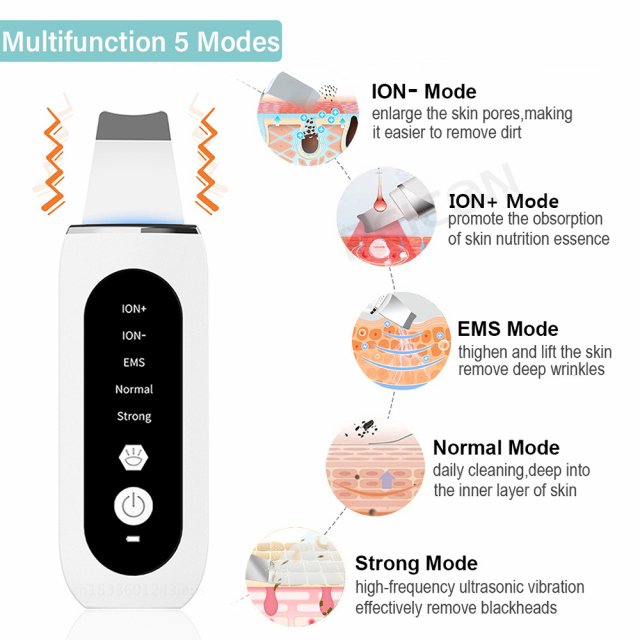 Ultrasonic Skin Scrubber & Blackhead Remover – Deep Pore Cleaner & Acne Treatment Facial Spatula - Image 6