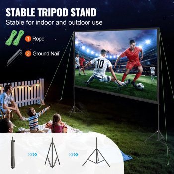 Alternative view of Portable 16:9 4K HD Projector Screen with Stand for Home & Outdoor Use