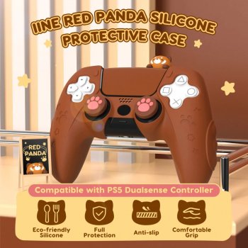 Alternative view of Red Panda Silicone Protective Case for PS5 Controller