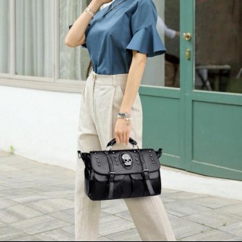 Elegant Punk Style Skull Tote Bag