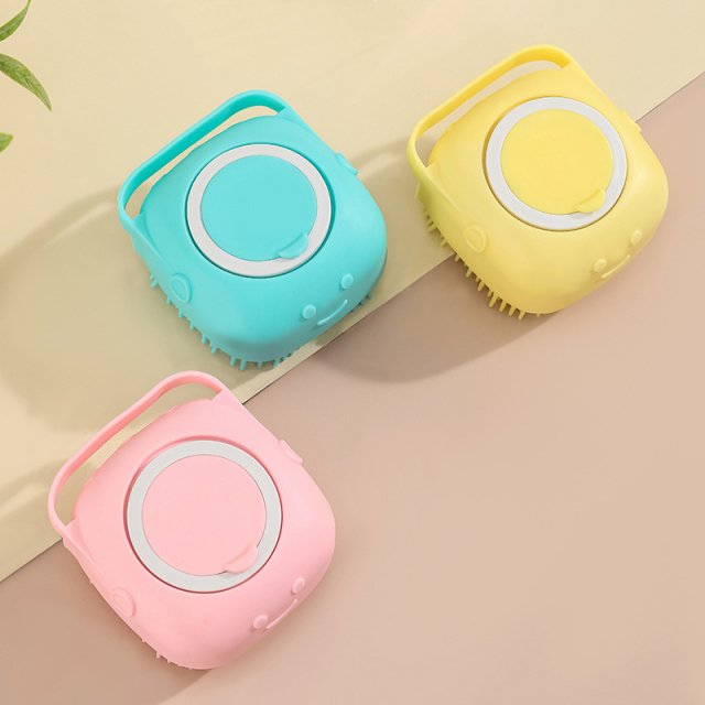 Silicone Dog Bath Brush with Shampoo Dispenser