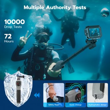 Alternative view of Waterproof Extendable Underwater Selfie Stick with Bluetooth Remote Control
