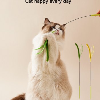 Feather Teasing Cat Stick Toy - Interactive Fun for Kittens and Cats