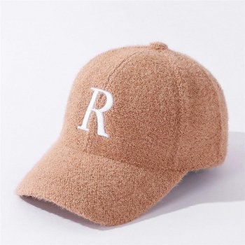 Cozy Winter Letter Embroidery Baseball Cap – Warm Casual Mink Plush Hat